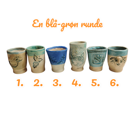 Shotglas - blå-grønne