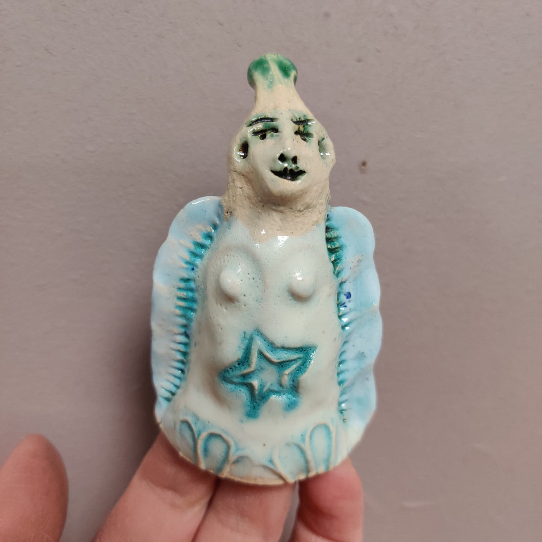 Engel grønblåt hår